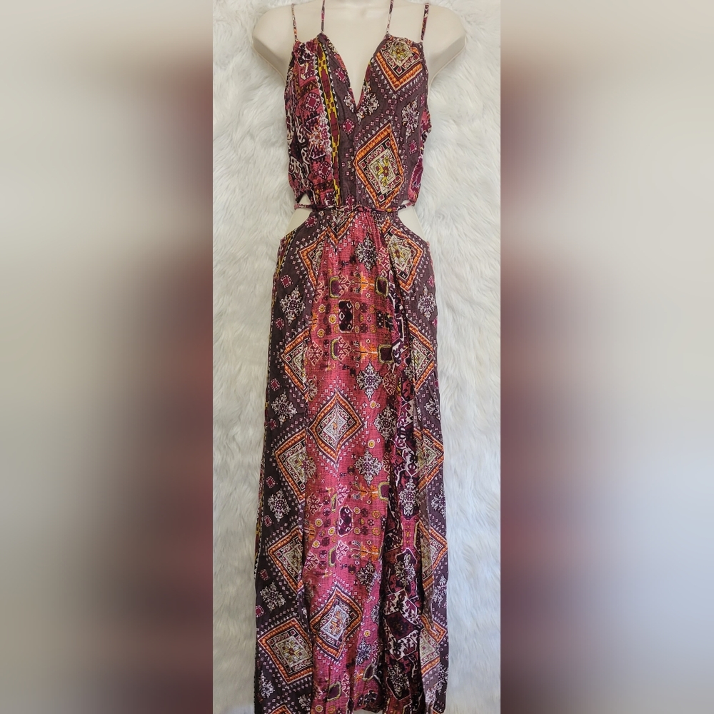 Chelsea Violet Maxi Sundress  XS BOHO Romantic Hippie flowy Festival